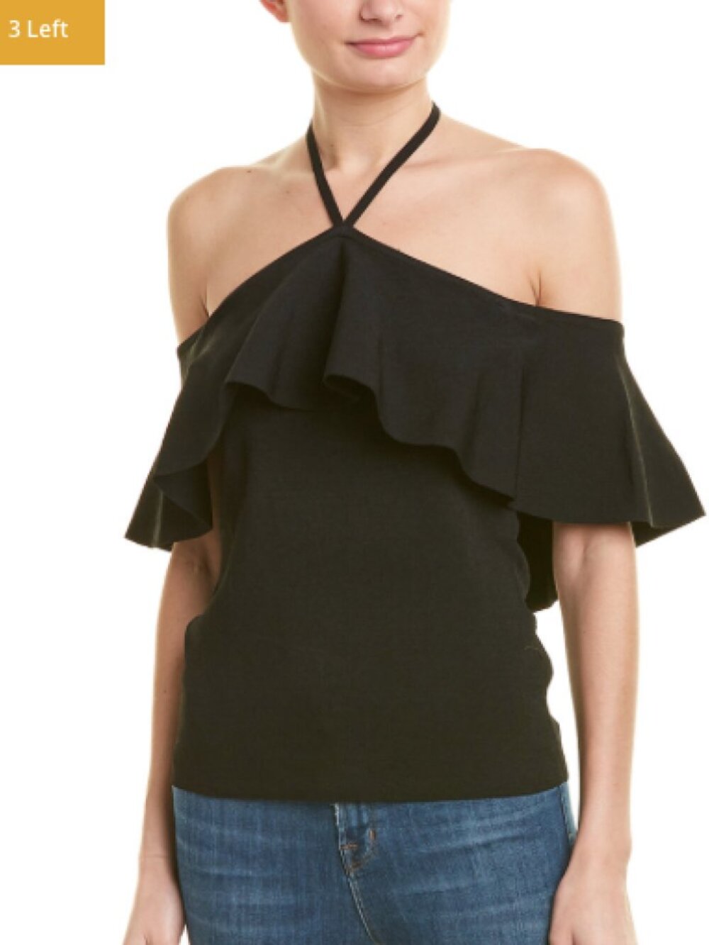 Rowlen Halter Tie Off the Shoulder Knit Top XS